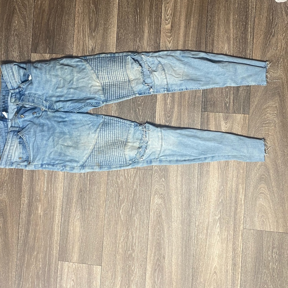 Denim ripped jeans